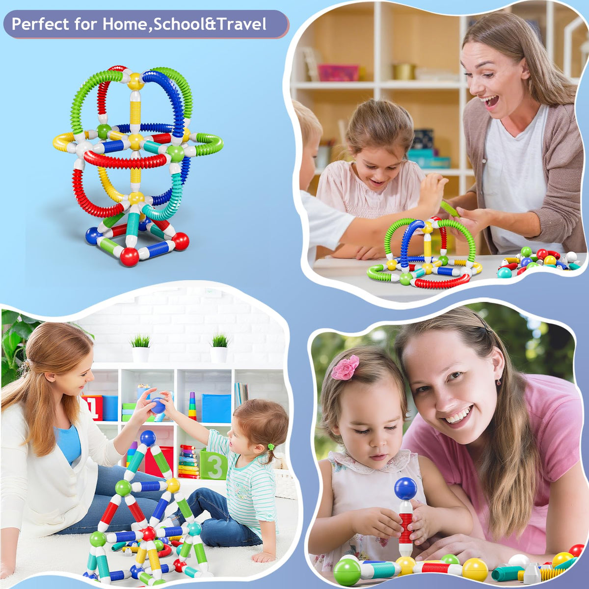 BIGRANK Magnetic Building Blocks – 36 Pcs Pop Tubes & Balls STEM Toy for Kids 3+ | Sensory & Montessori