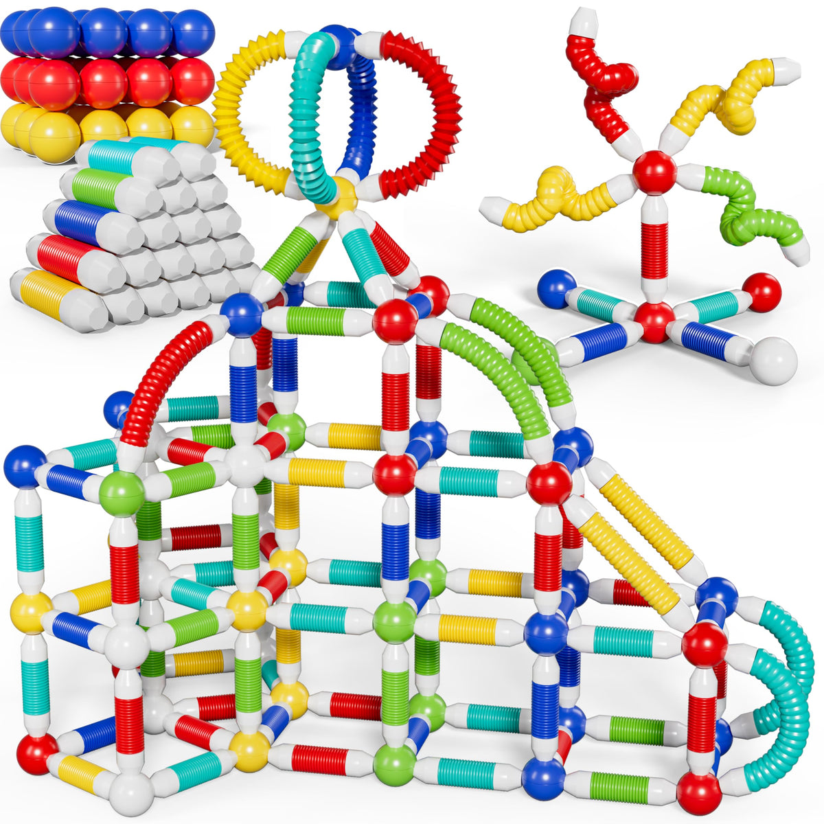 BIGRANK Magnetic Building Blocks – 36 Pcs Pop Tubes & Balls STEM Toy for Kids 3+ | Sensory & Montessori