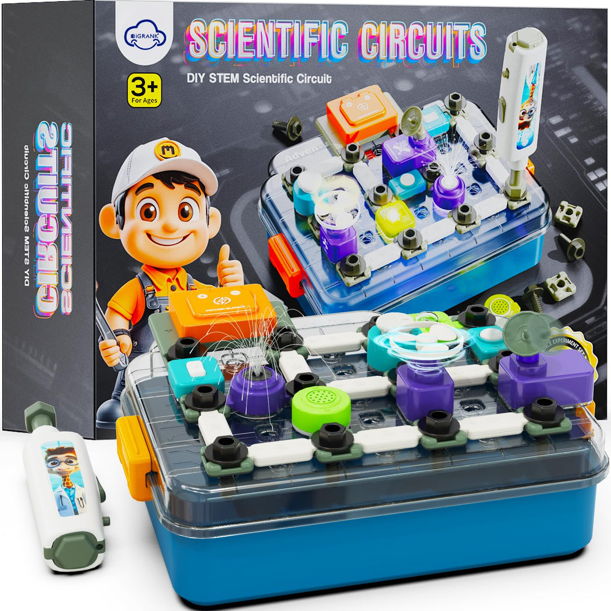 BIGRANK Science Kits for Kids 5-12 | 58 Circuit Parts, 520+ Projects, Portable STEM Toys