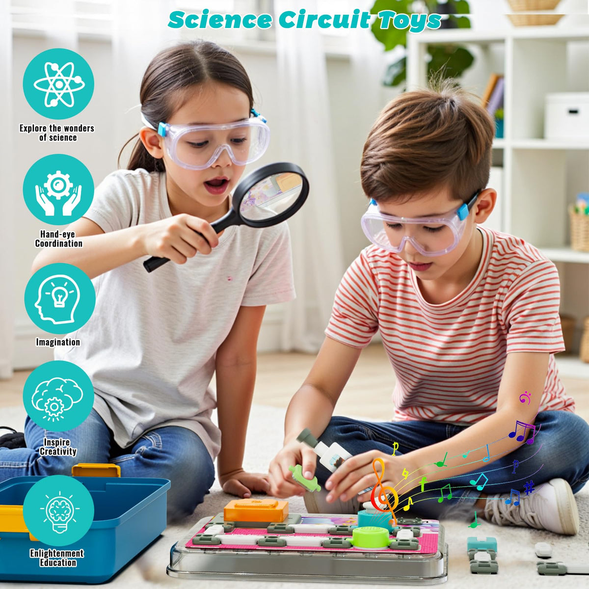 BIGRANK Science Kits for Kids 5-12 | 58 Circuit Parts, 520+ Projects, Portable STEM Toys