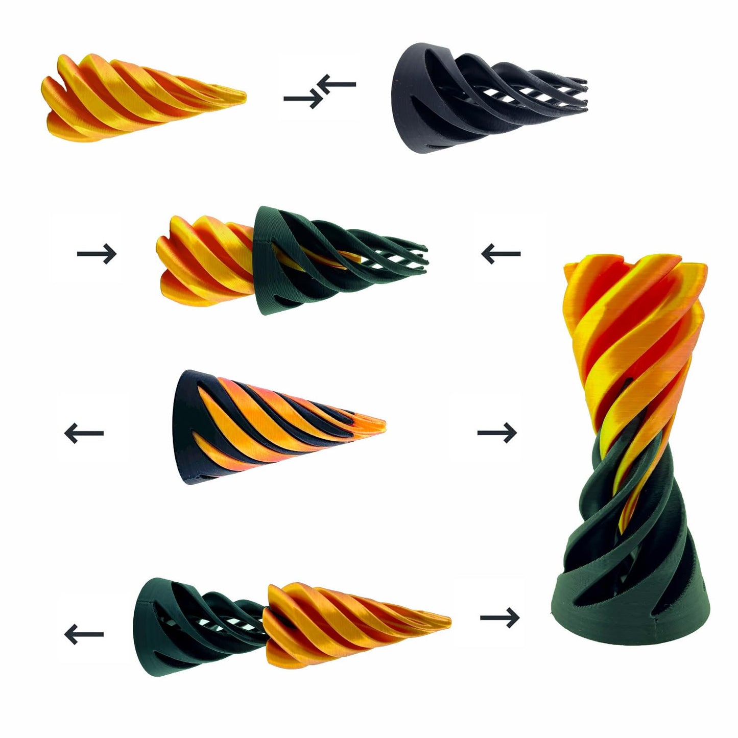 Bigted 3-Pack Pyramid Passthrough Spiral Cone Fidget Toy