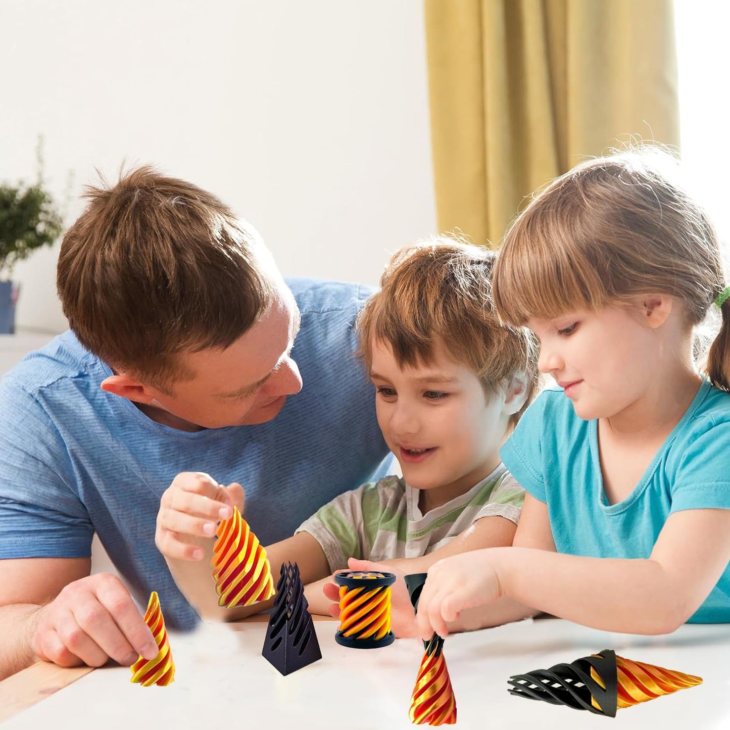 Bigted 3-Pack Pyramid Passthrough Spiral Cone Fidget Toy