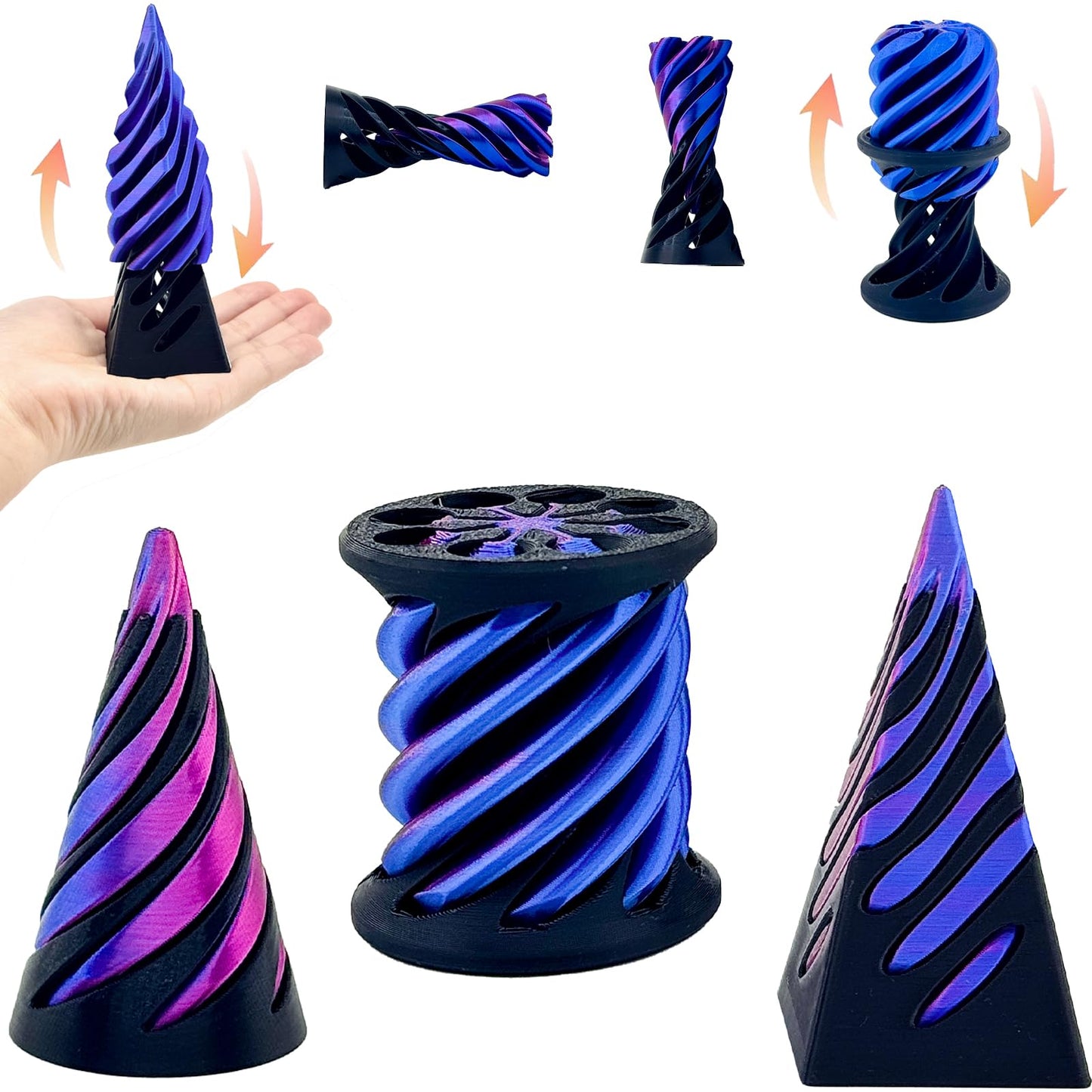 Bigted 3 Pack Spiral Cone Fidget Toy – Stress Relief, Focus & Desk Fun