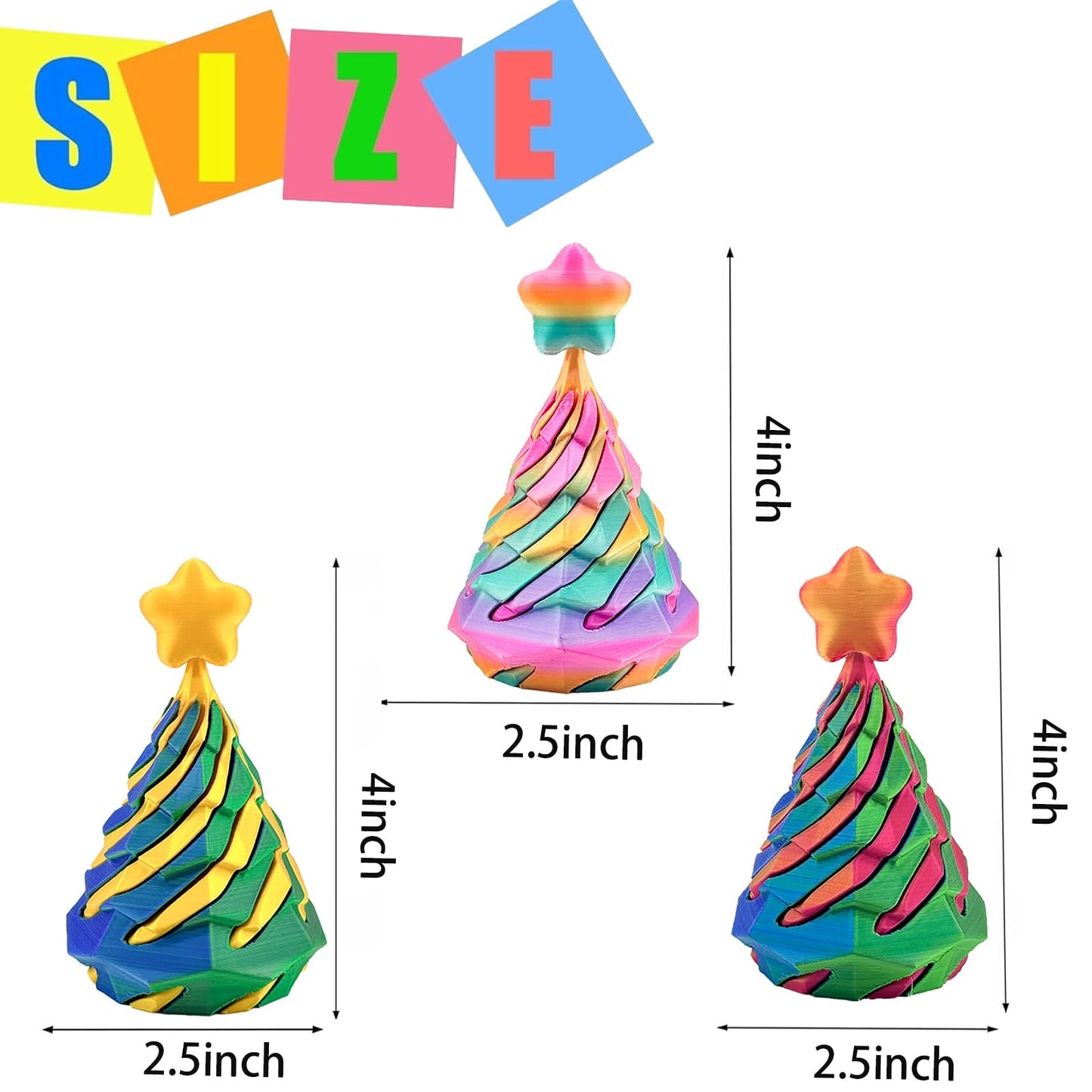 Bigted 3 Pack Spiral Cone Fidget Toy – Pyramid Passthrough Desktop Fidget for Focus