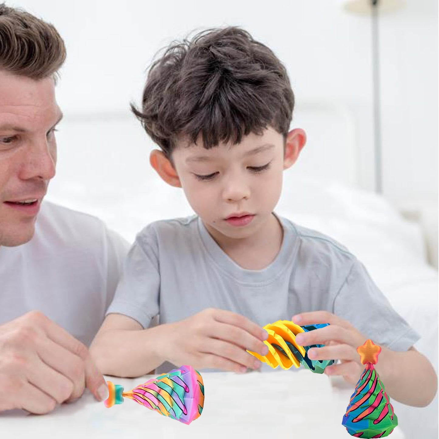 Bigted 3 Pack Spiral Cone Fidget Toy – Pyramid Passthrough Desktop Fidget for Focus