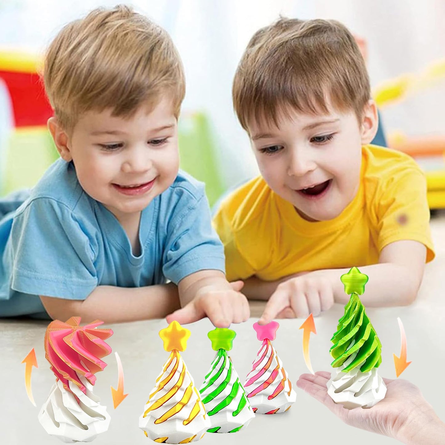 Bigted 3 Pack Spiral Cone Fidget Toy – Pyramid Passthrough Desktop Fidget for Focus