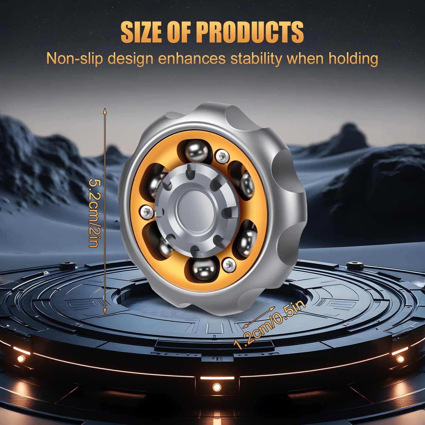 Bihevn Metal Precision Fidget Spinner – Anxiety Rotator & Focus Aid (Grey)
