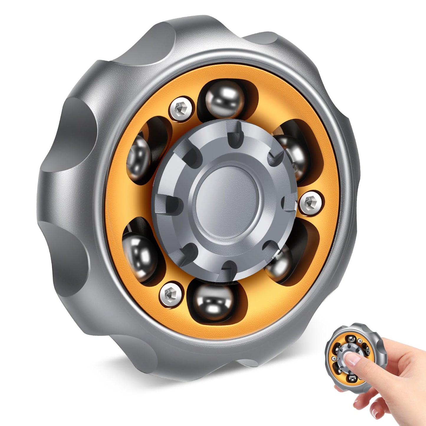 Bihevn Metal Precision Fidget Spinner – Anxiety Rotator & Focus Aid (Grey)