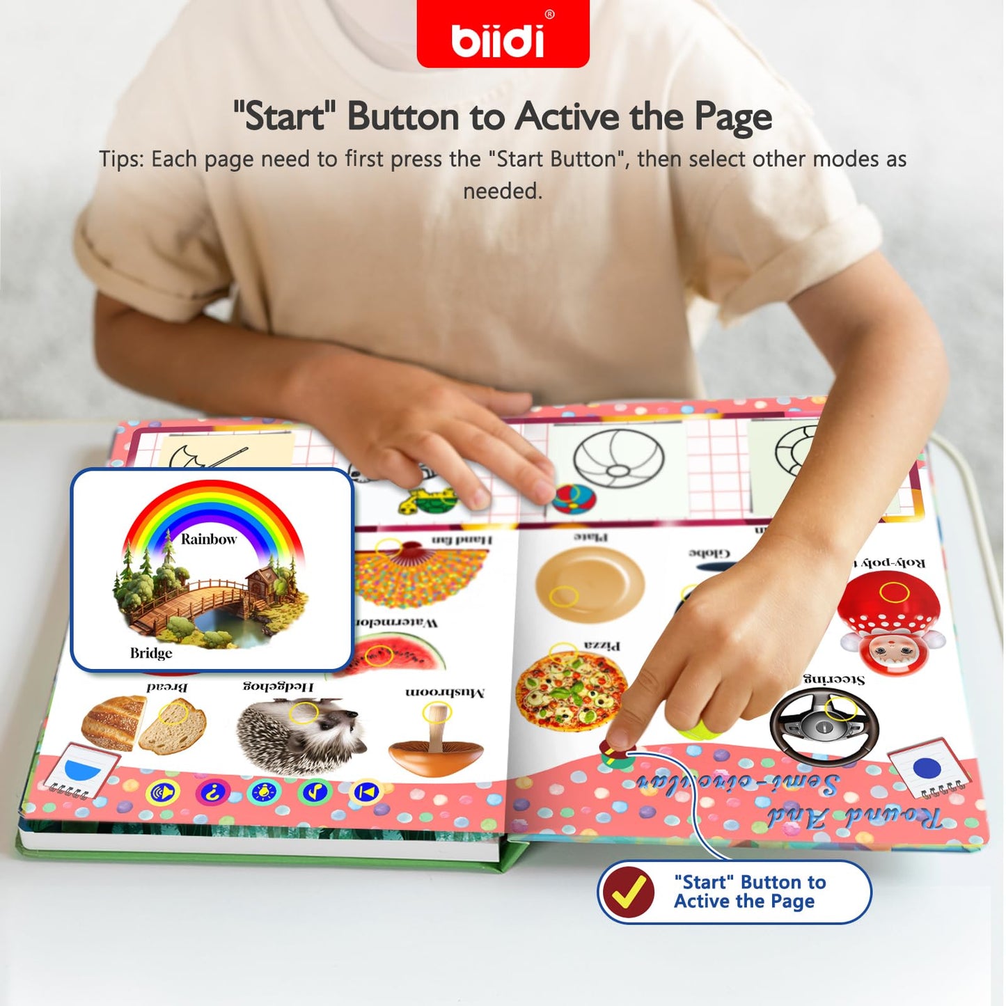 biidi Interactive Talking Activity Book – English Word Sound Book for Kids 3+ | Sensory Learning Toy