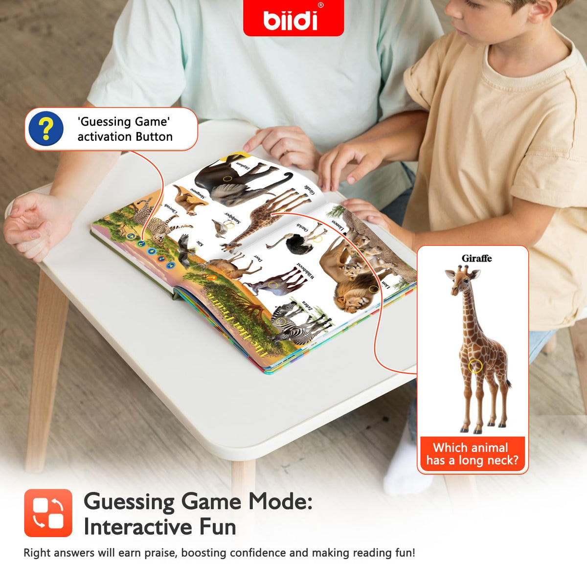 Biidi English Interactive Sound Book for Toddlers | 600+ Sounds, 171 Animals, 4 Modes, Screen-Free Learning Toy