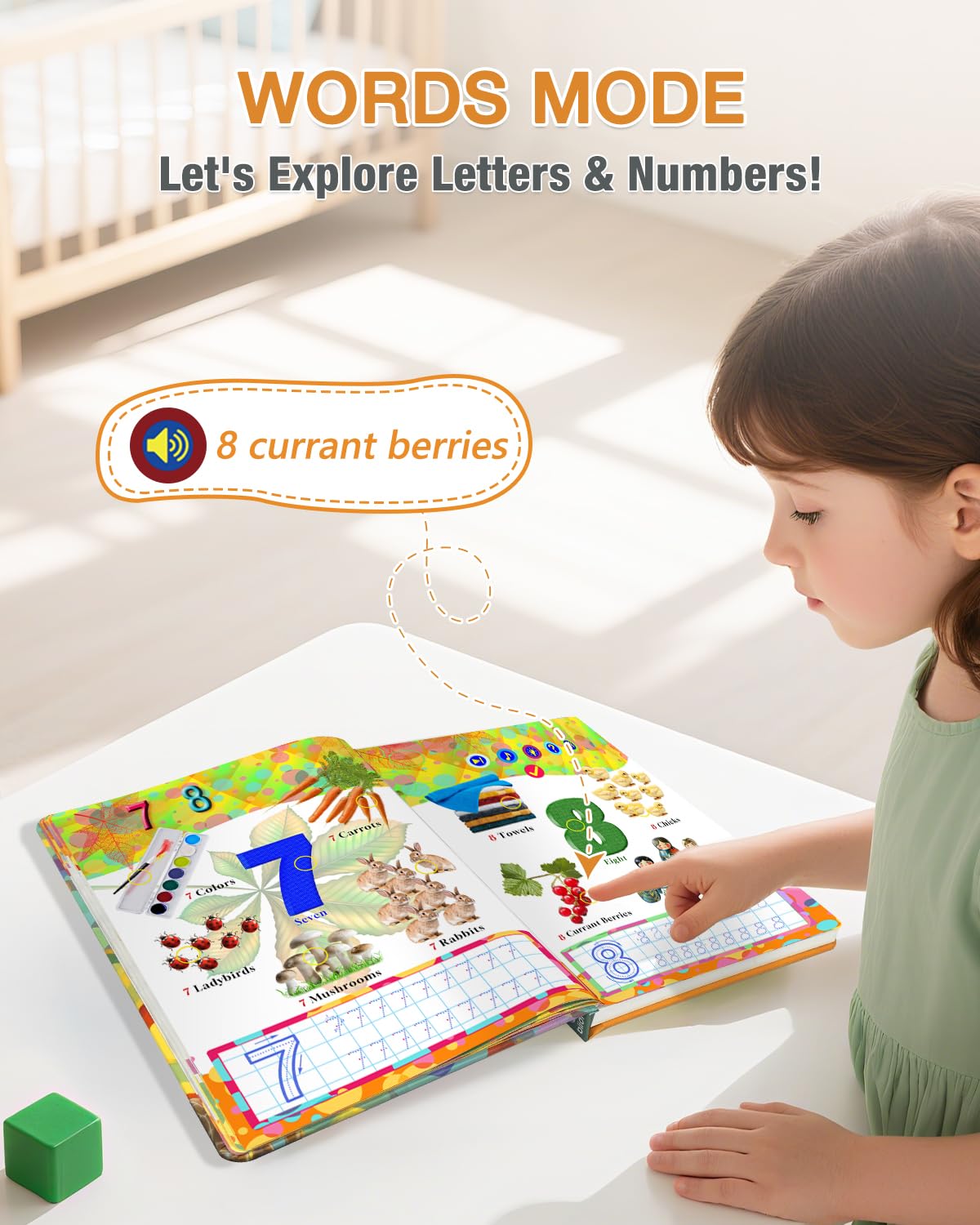 Biidi English Interactive Sound Book – Alphabet & Numbers for Toddlers (3–6) | Screen-Free Learning Toy