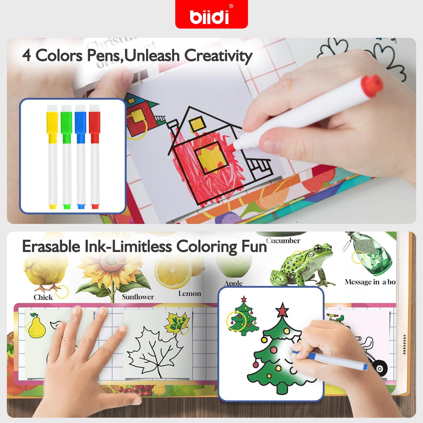 biidi Interactive Talking Activity Book – English Word Sound Book for Kids 3+ | Sensory Learning Toy