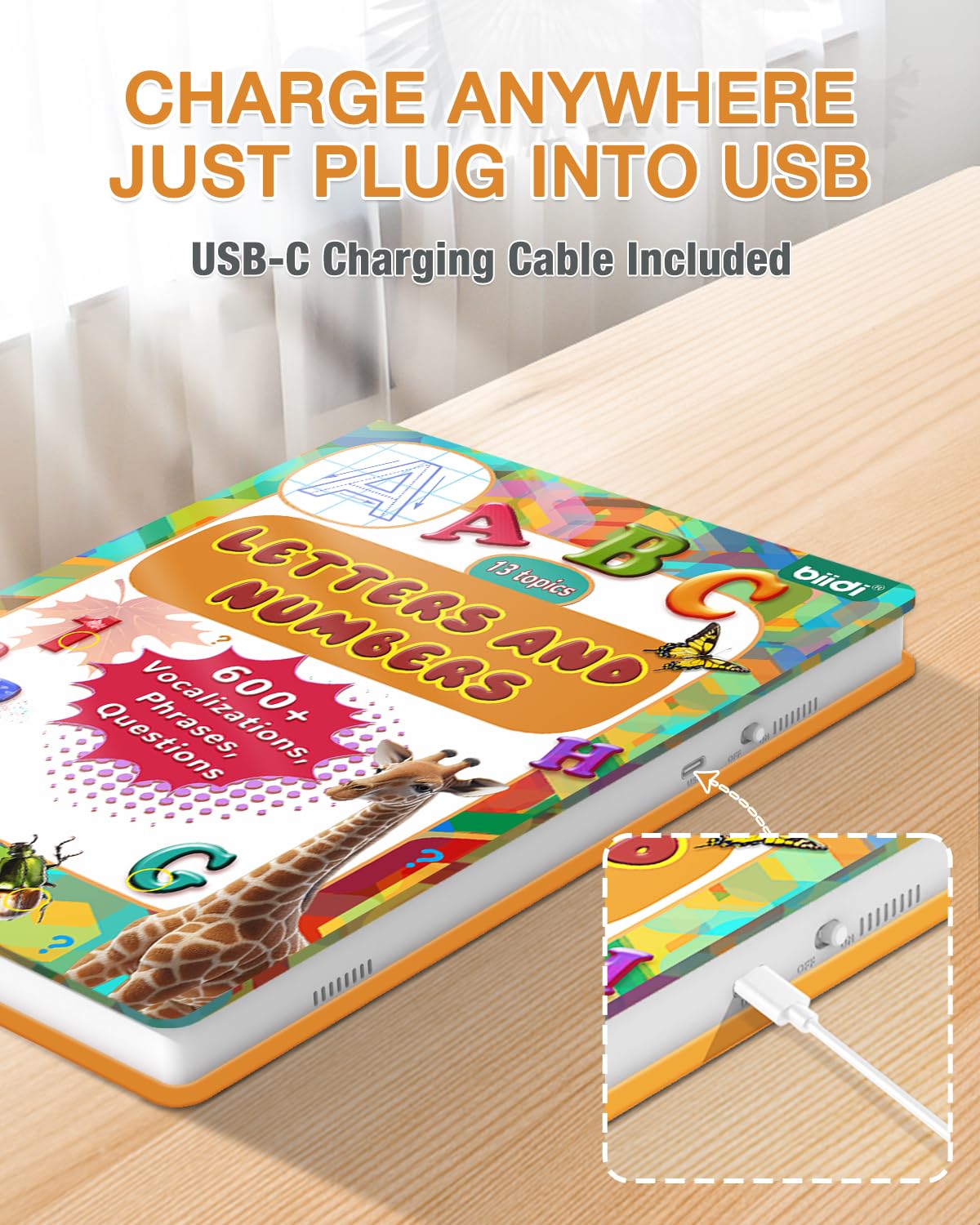 Biidi English Interactive Sound Book – Alphabet & Numbers for Toddlers (3–6) | Screen-Free Learning Toy
