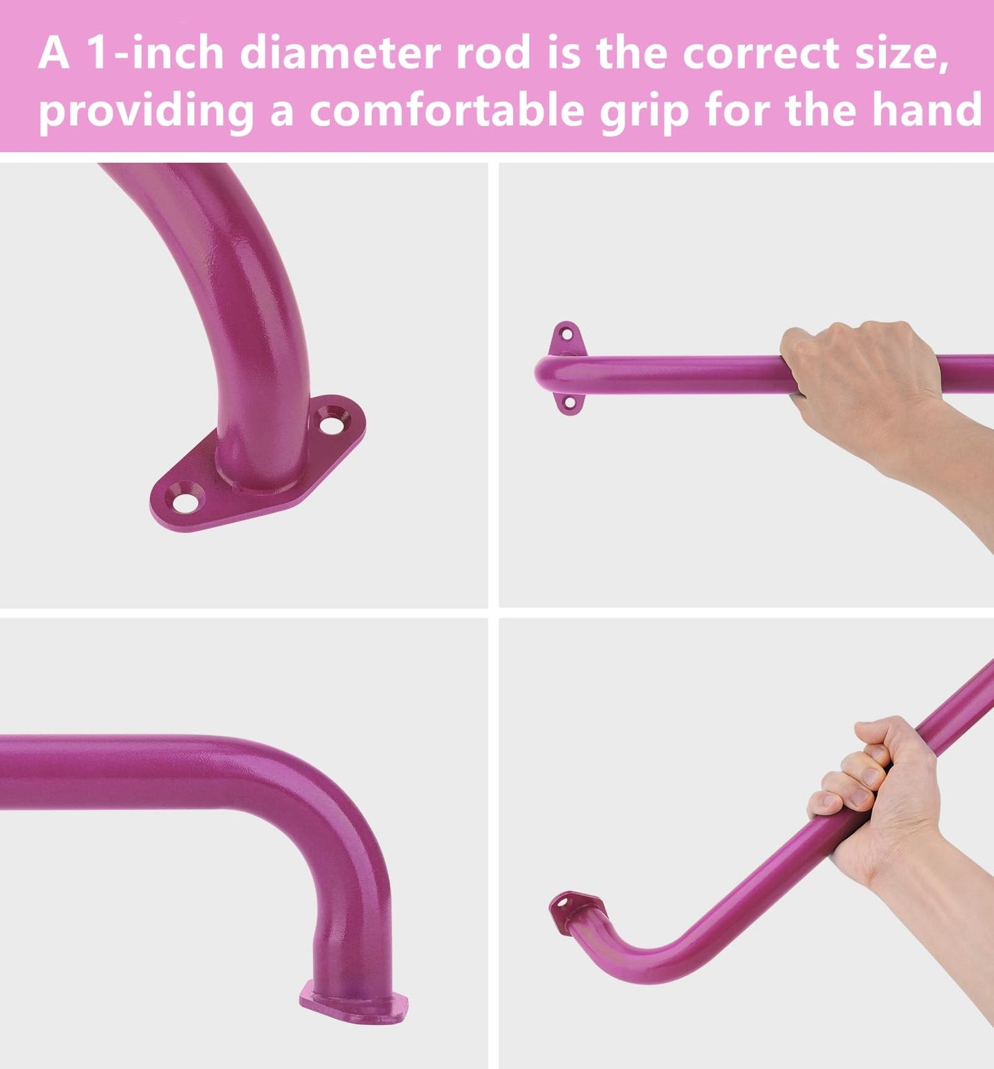BiJun Pink 17-Inch Metal Playground Handles Set of 6 for Indoor Outdoor Play