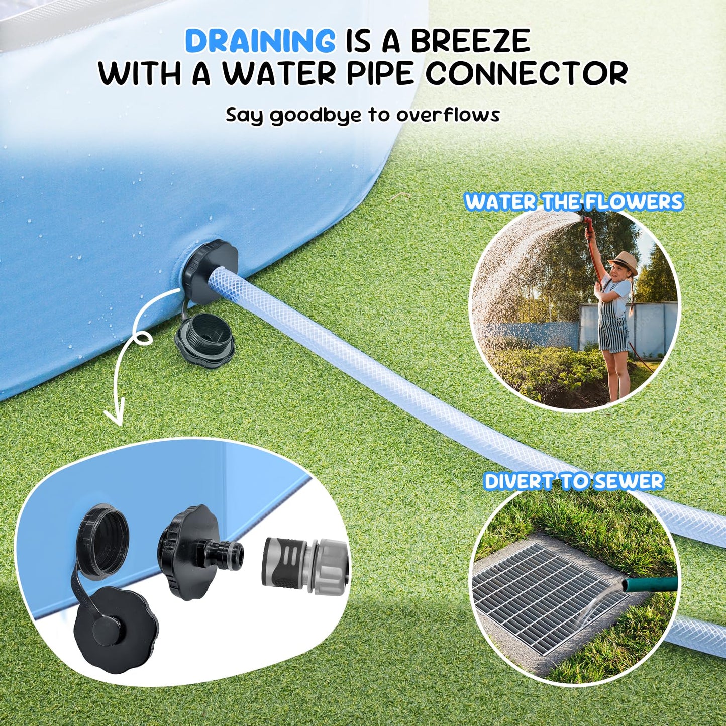 Bilibara 107'' Foldable Dog Pool – Heavy-Duty, Non-Slip Pet Wading Pool