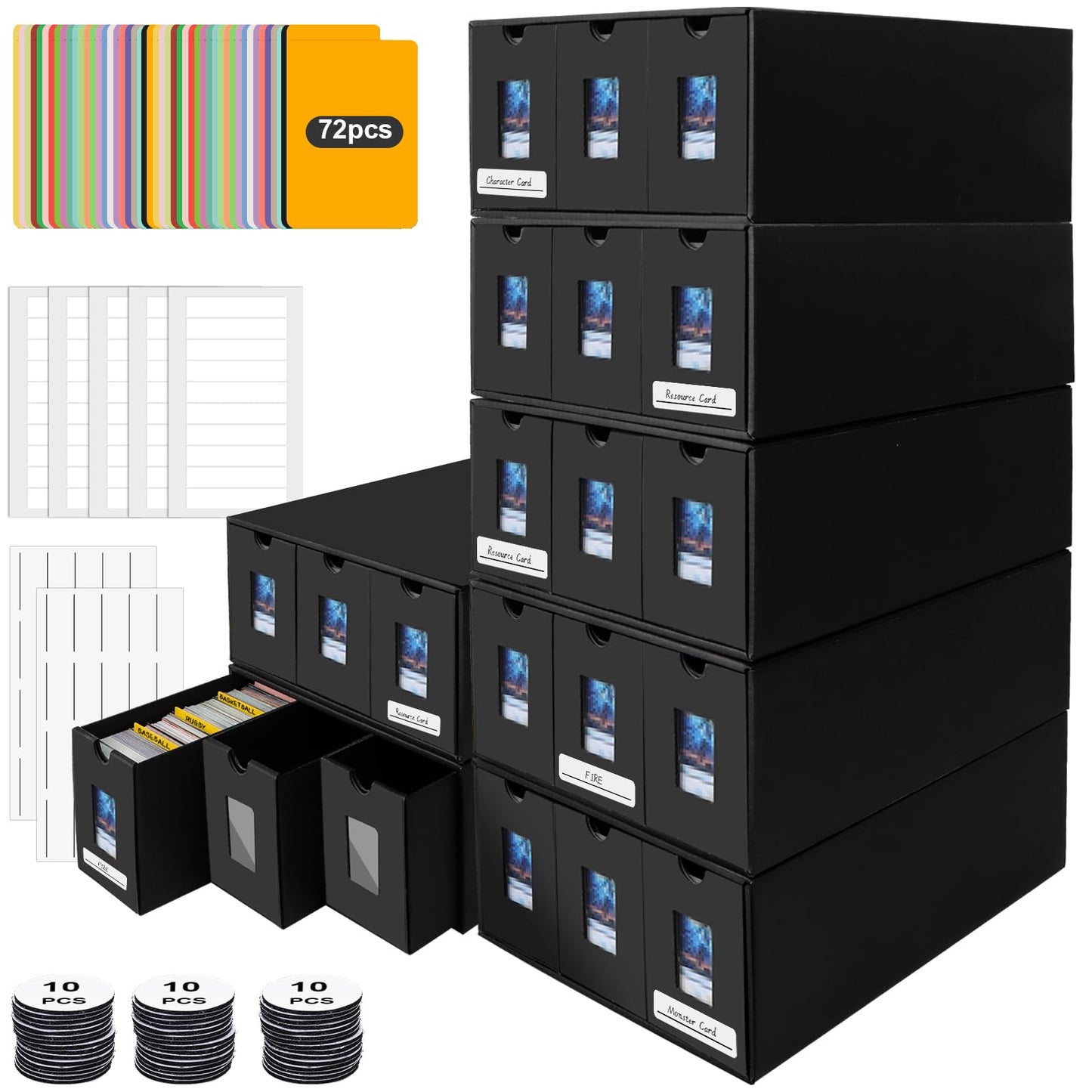 BILIPLE 21000+ Trading Card Storage Box for Commander Display – Large Capacity Card Organizer
