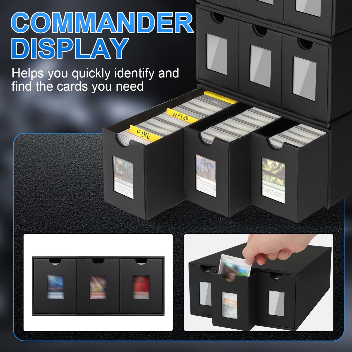 BILIPLE 21000+ Trading Card Storage Box for Commander Display – Large Capacity Card Organizer
