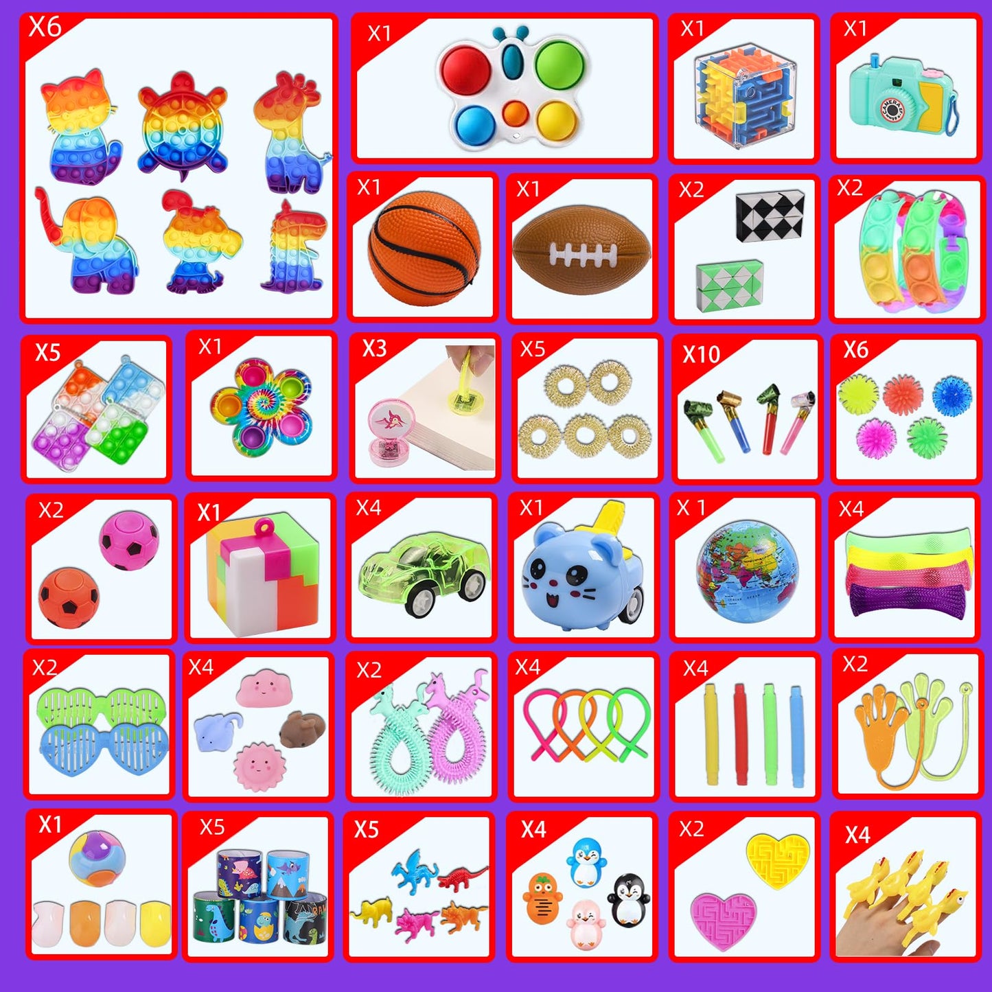 BILLFULL 1000 Pcs Party Favors & Fidget Toys Bulk for Kids