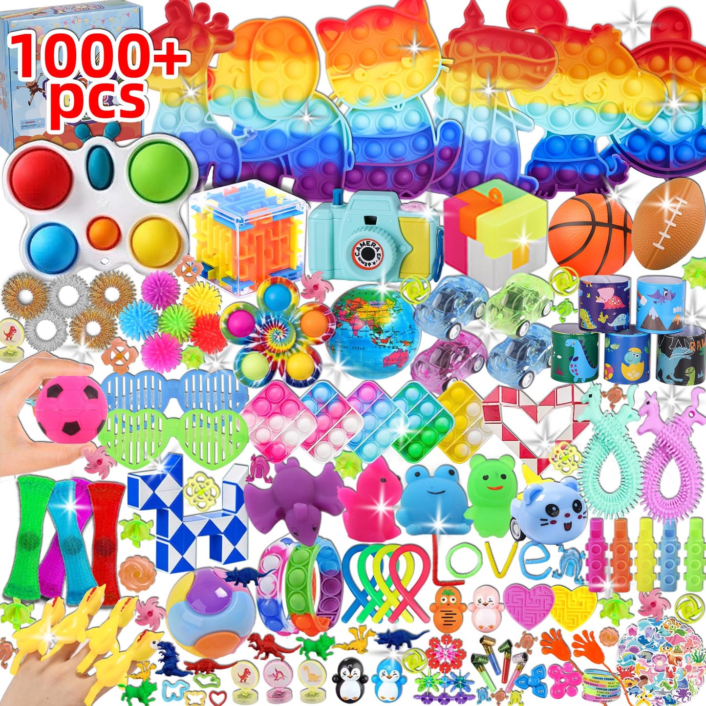 BILLFULL 1000 Pcs Party Favors & Fidget Toys Bulk for Kids