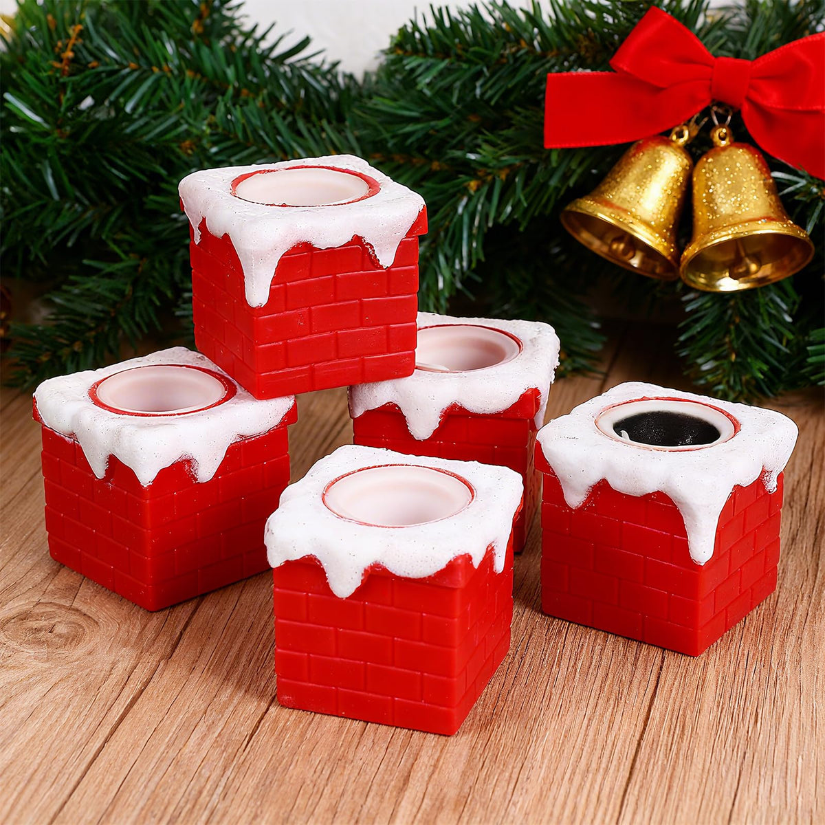 BILLMOSS 4 Pack Christmas Chimney Squishy Toys - Pop Up Heads, Stocking Stuffers & Party Favors