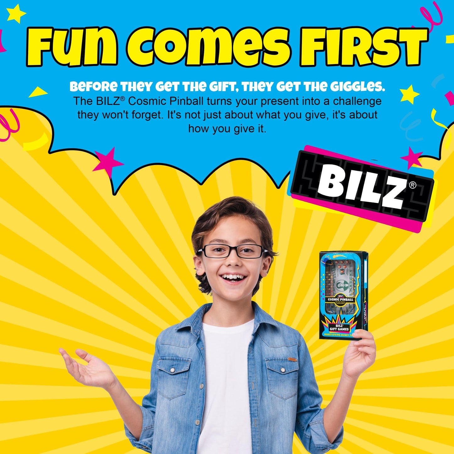 BILZ Cosmic Pinball – Fun Money Gifting Puzzle (Ages 8+) | 2 Pack