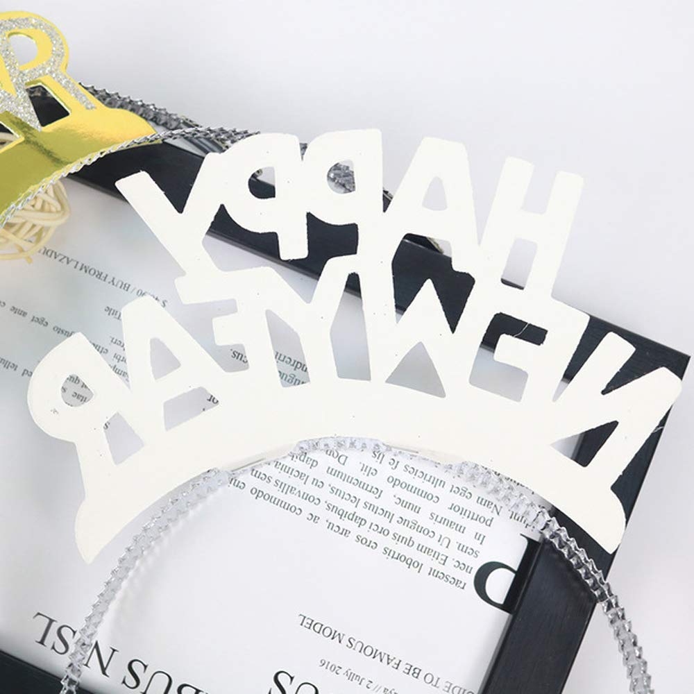 BinaryABC Happy New Year Headband Tiara - 12 Pack New Year’s Eve Party Favors