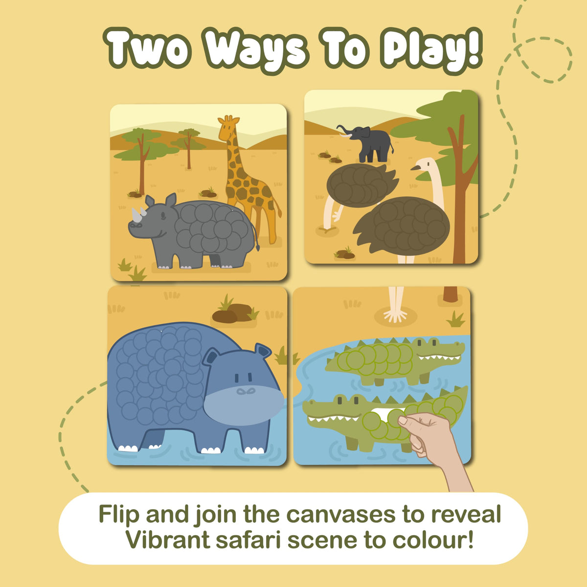 BINCA Dotties Dot Art Activity Kit | 750+ Stickers, Mess-Free Wild Animals