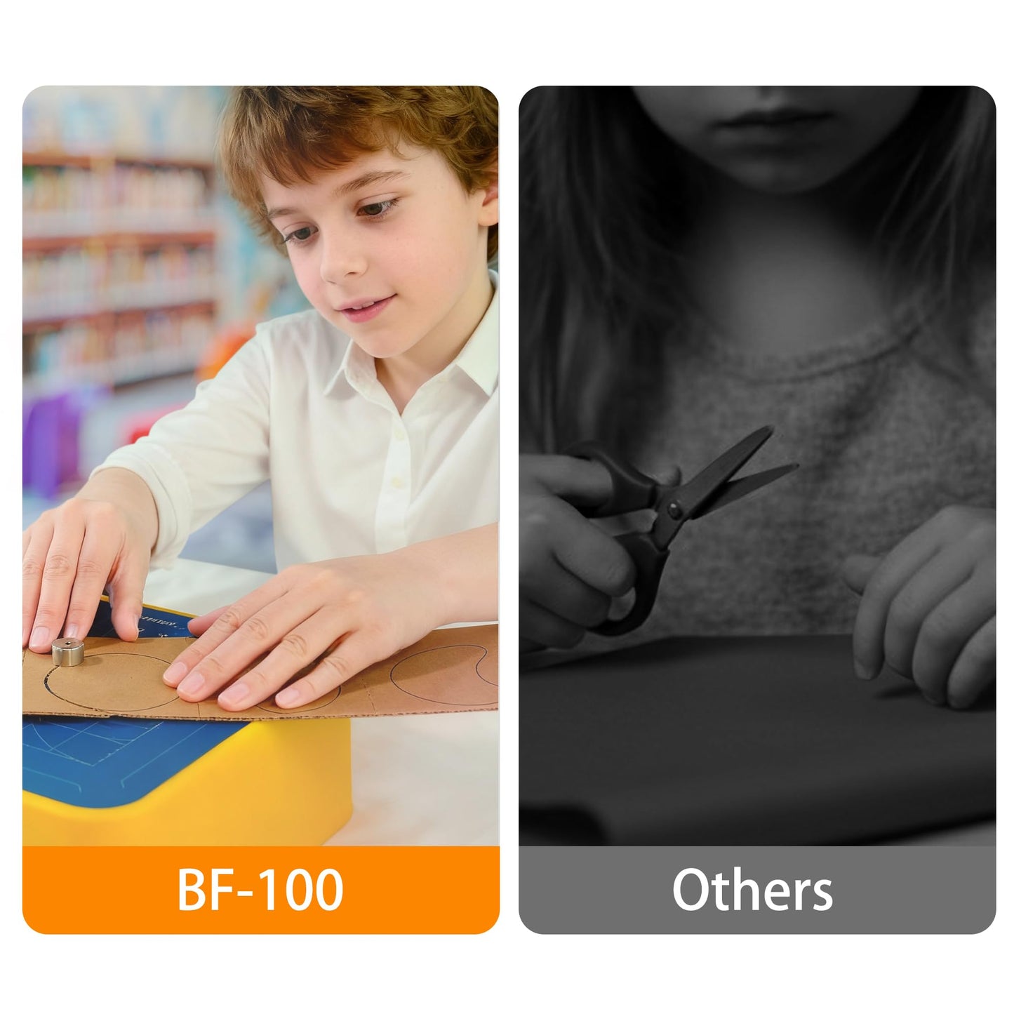 BinfeiMart Kid-Safe Cardboard Cutting Toy for Ages 4+ | LED Dust Drawer & STEM Tool