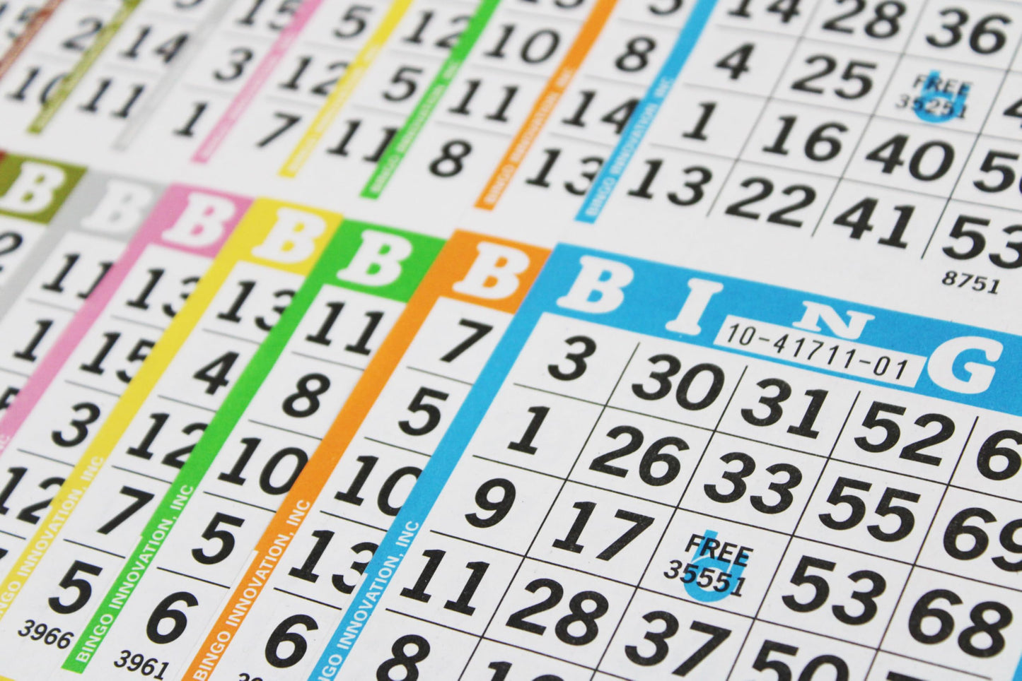 Bingo Innovation Bingo Books – 100 Disposable Game Books, 6 Faces per Sheet, 60 Games per Book