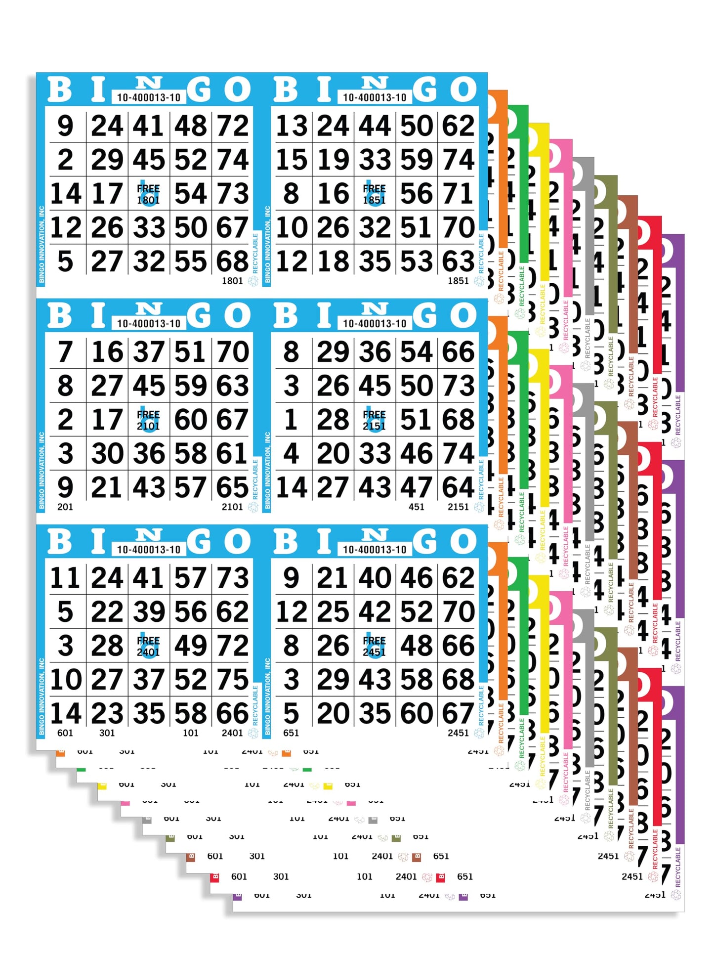 Bingo Innovation Bingo Books – 100 Disposable Game Books, 6 Faces per Sheet, 60 Games per Book
