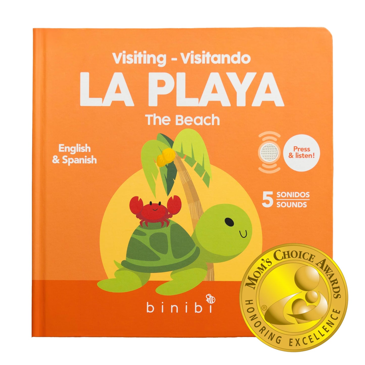 Binibi Beach Interactive Bilingual Sound Book for Babies & Toddlers (Spanish & English)