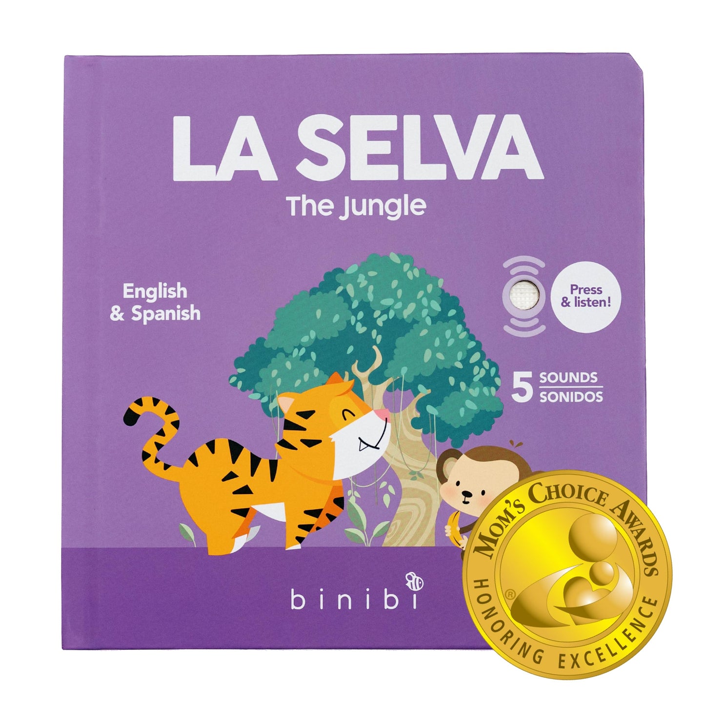 Binibi La Selva Bilingual Sound Book: English-Spanish Jungle Animals for Babies & Toddlers (Ages 1-3)
