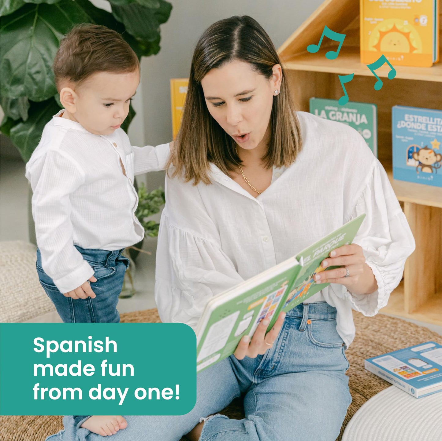 Binibi Spanish Musical Book for Babies & Toddlers 1-3 | Opposites in the Park | Bilingual Sound Book