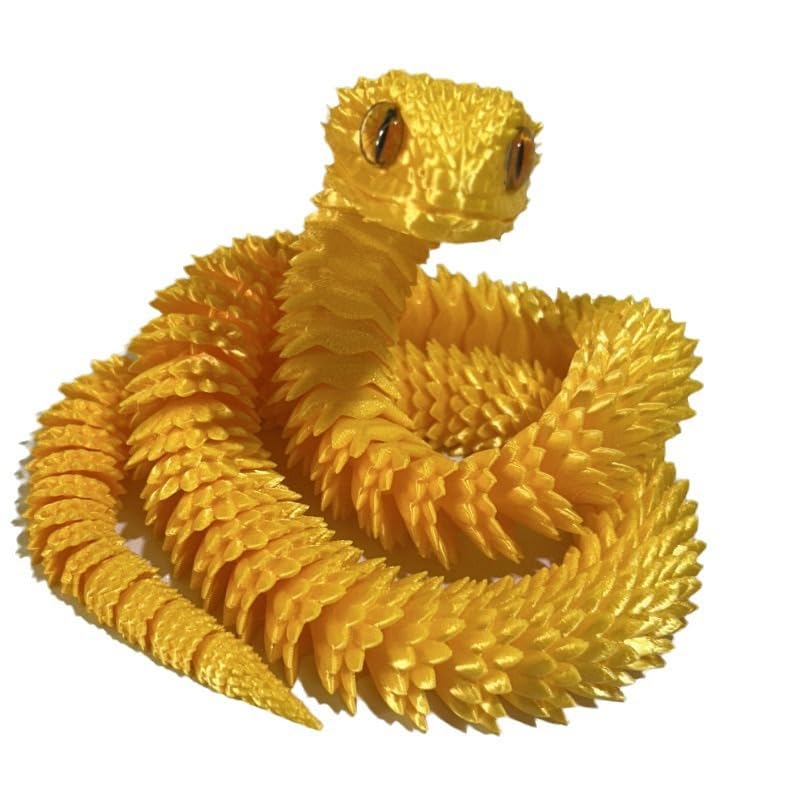 Binvin 20.2 Inch Articulated Viper – 3D Printed Snake Toy for Desk Decor