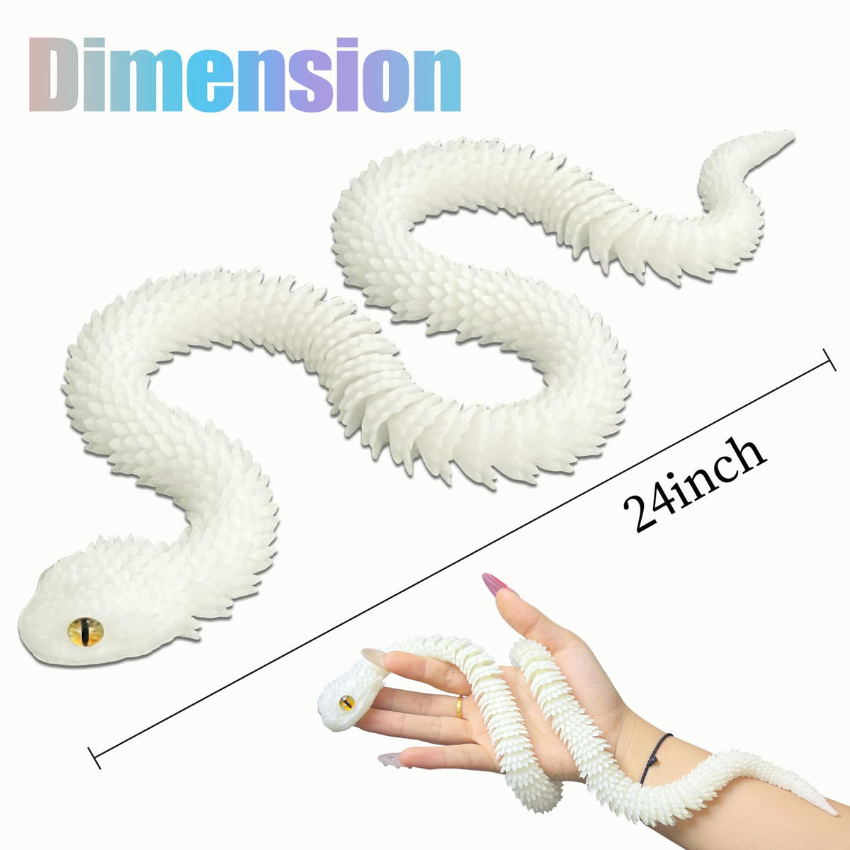 Binvin 3D Printed Snake Viper - Articulated 24-Inch Toy & Collectible