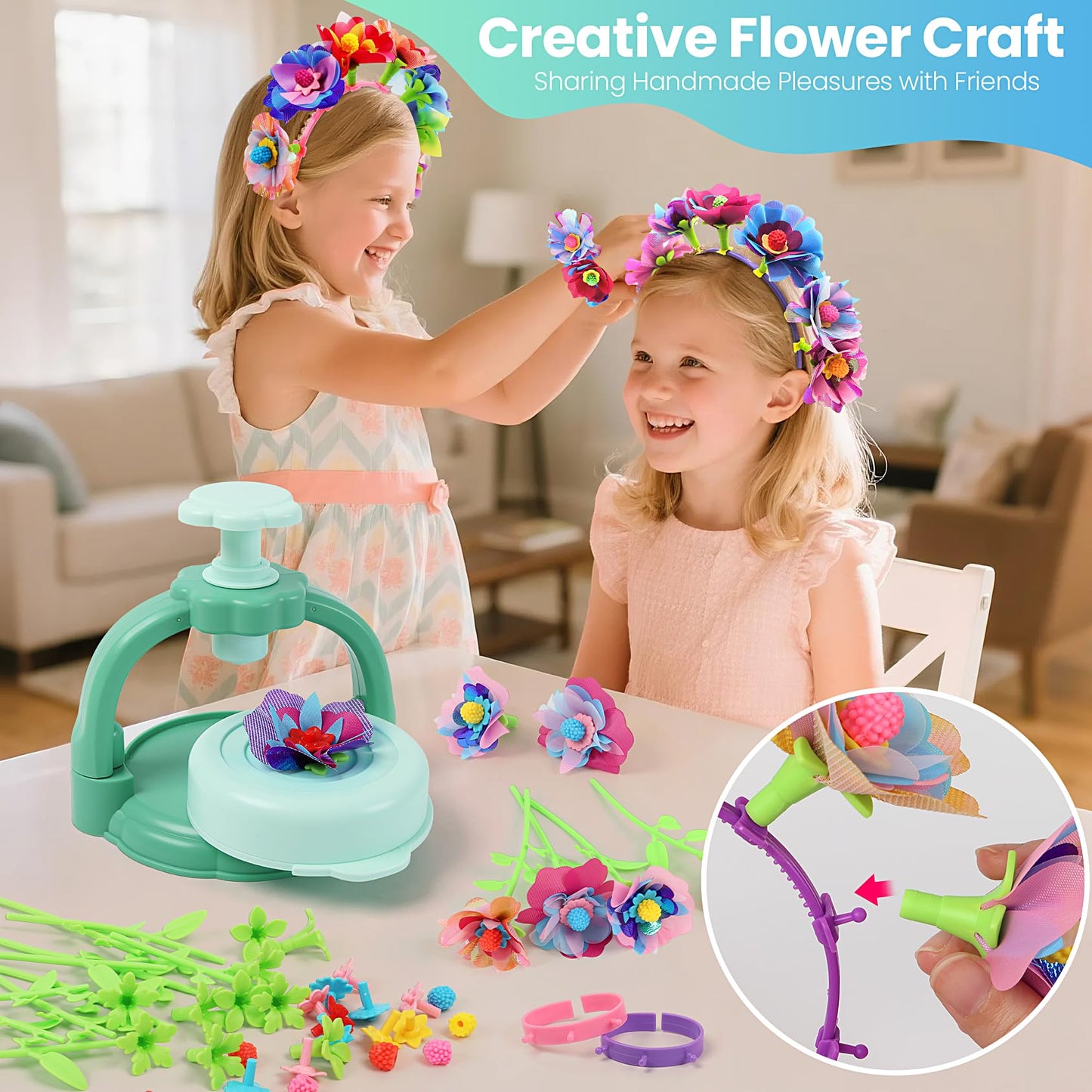 BIRANCO DIY Flower Bouquet Maker Kit for Kids – Creative Arts & Crafts (Ages 4-8)