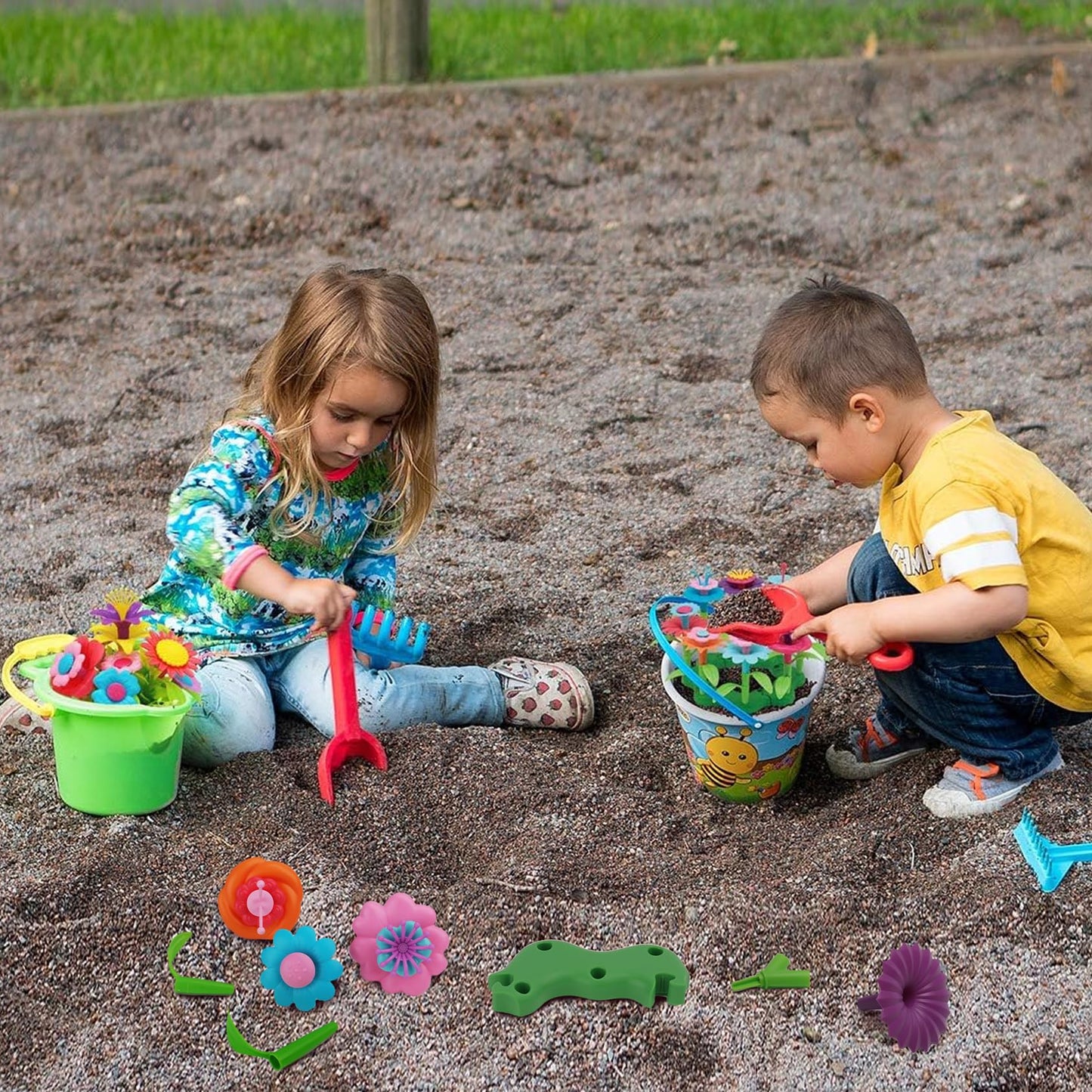 BIRANCO Flower Garden Building Toys – Build a Bouquet Set (120 pcs) STEM Gift for Ages 3–6