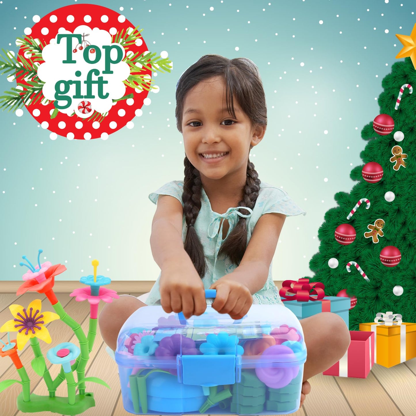 BIRANCO Flower Garden Building Set - 138 PCS STEM Toy for Toddlers Aged 3-6