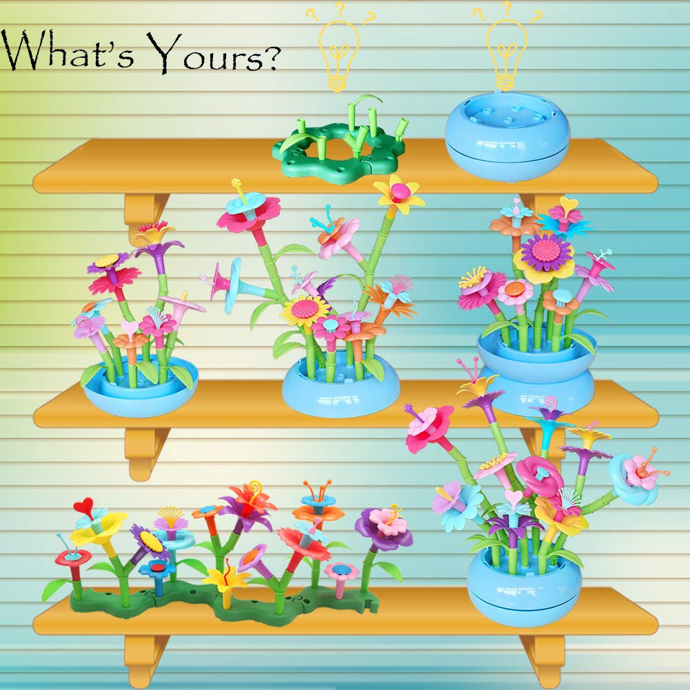 BIRANCO Flower Garden Building Set - 138 PCS STEM Toy for Toddlers Aged 3-6