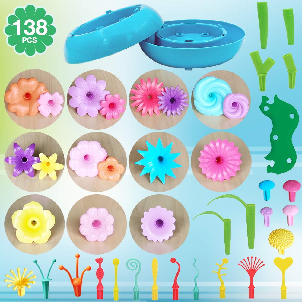 BIRANCO Flower Garden Building Set - 138 PCS STEM Toy for Toddlers Aged 3-6