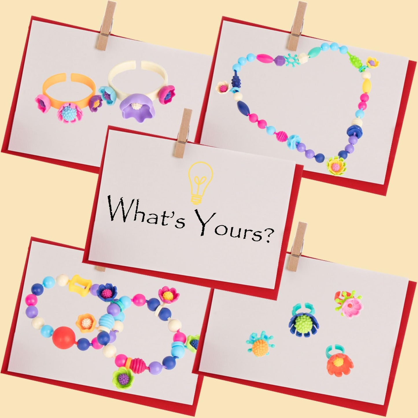 BIRANCO Pop Beads Jewelry Making Kit – 520 Pieces for Girls Ages 3–7 | DIY Necklace, Bracelet, Ring Set