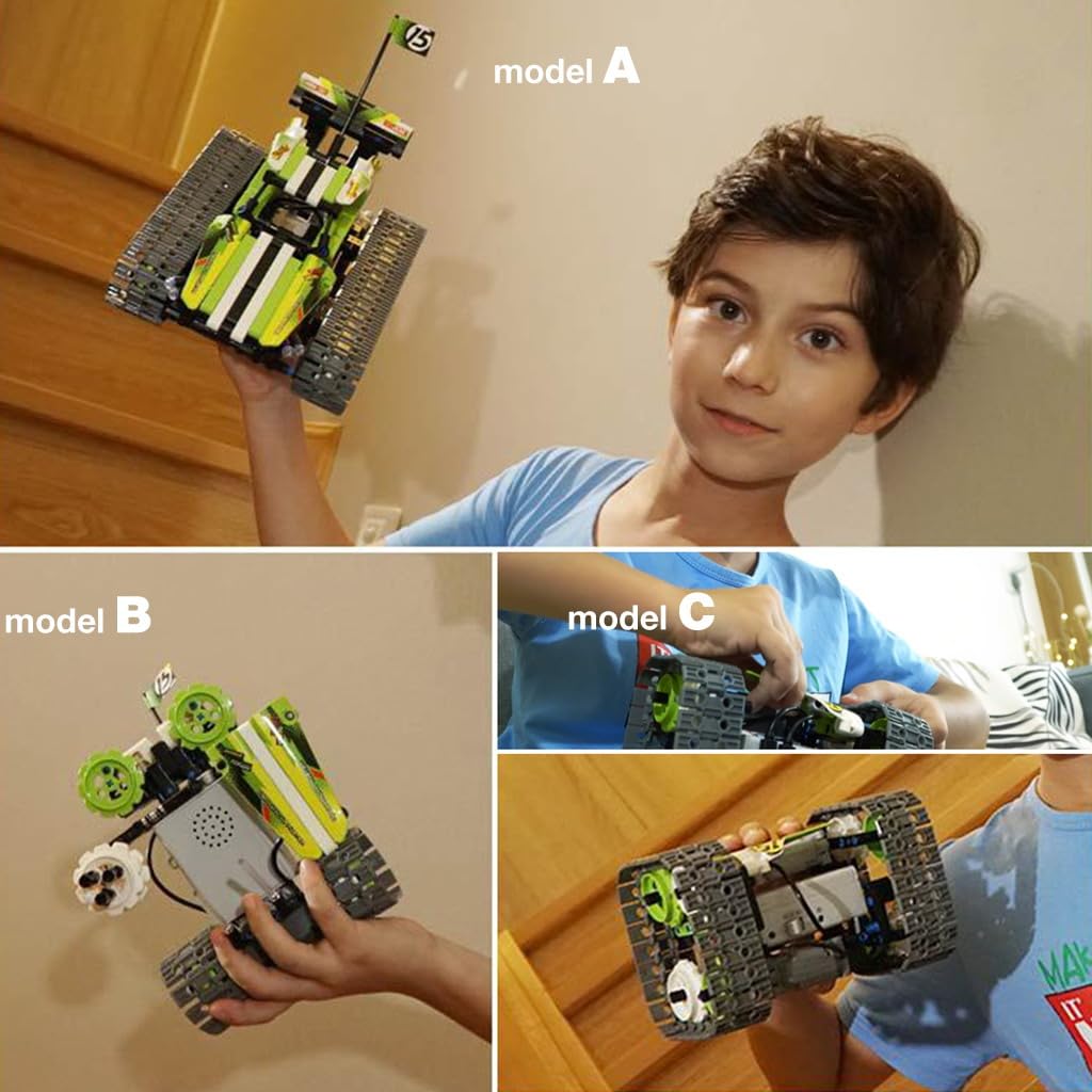 BIRANCO Remote Control Tracked 3-in-1 Stunt Racer Building Kit – RC Car STEM Toy for Kids 8-12 (353 Pcs)