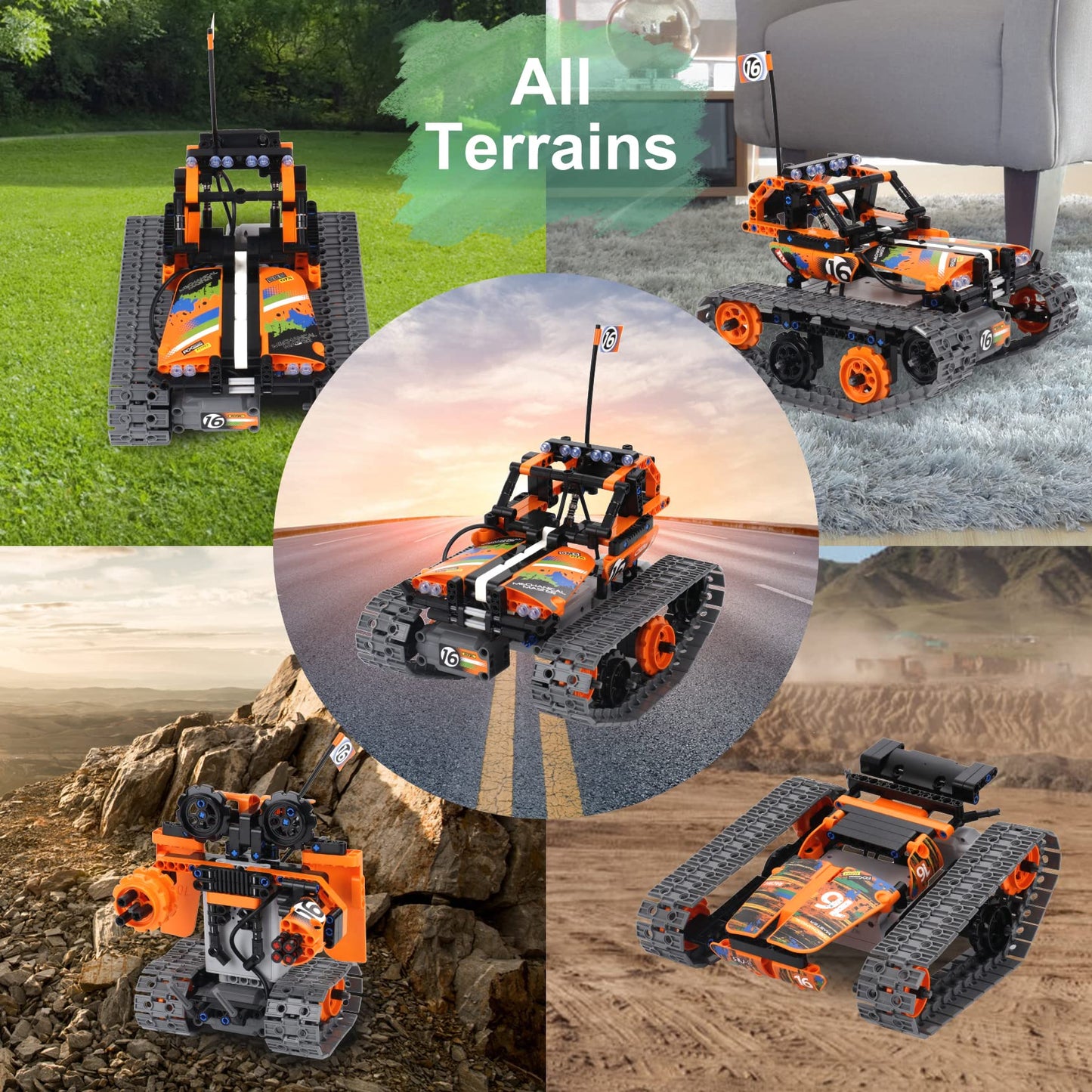 BIRANCO STEM 3in1 RC Building Kit – 392 pcs Tracked Racer, Tank & Robot
