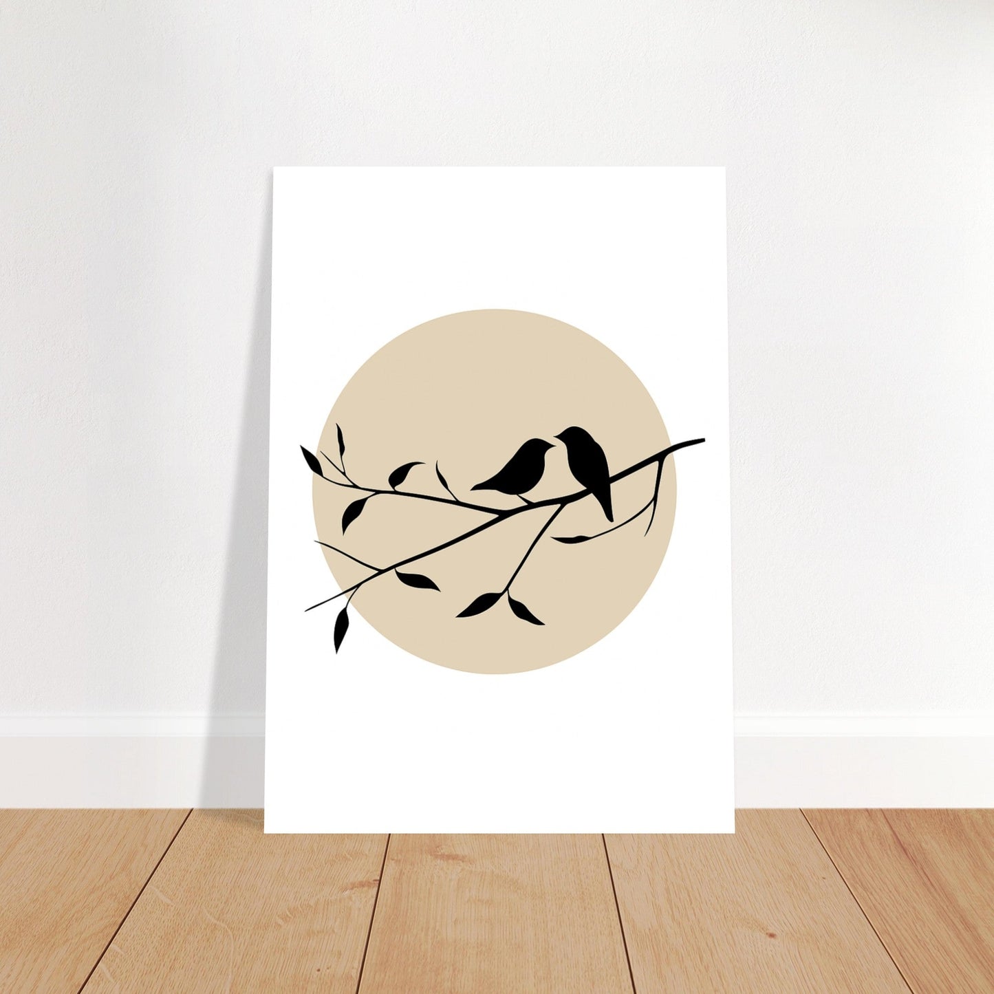 Bird Silhouette Poster – Minimalist Wall Art with Setting Sun | Nature Decor Gift
