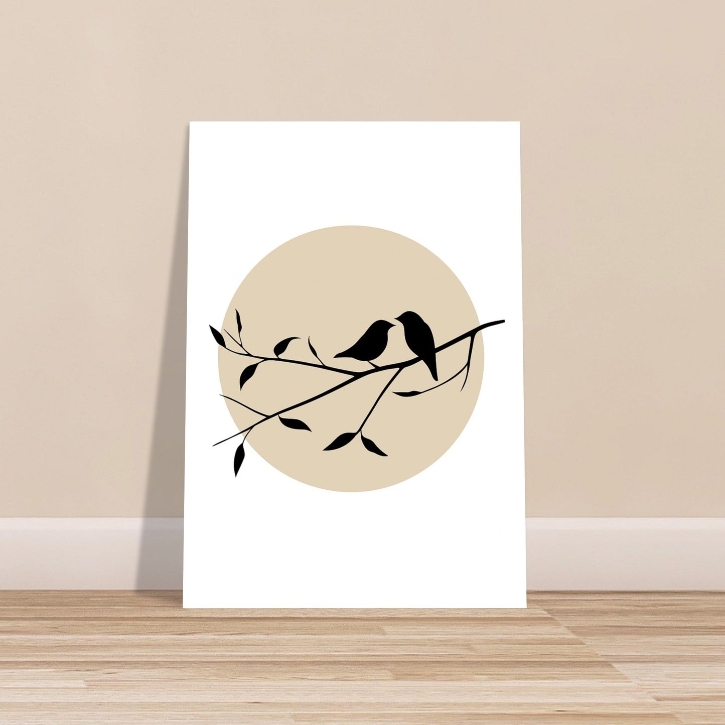 Bird Silhouette Poster – Minimalist Wall Art with Setting Sun | Nature Decor Gift