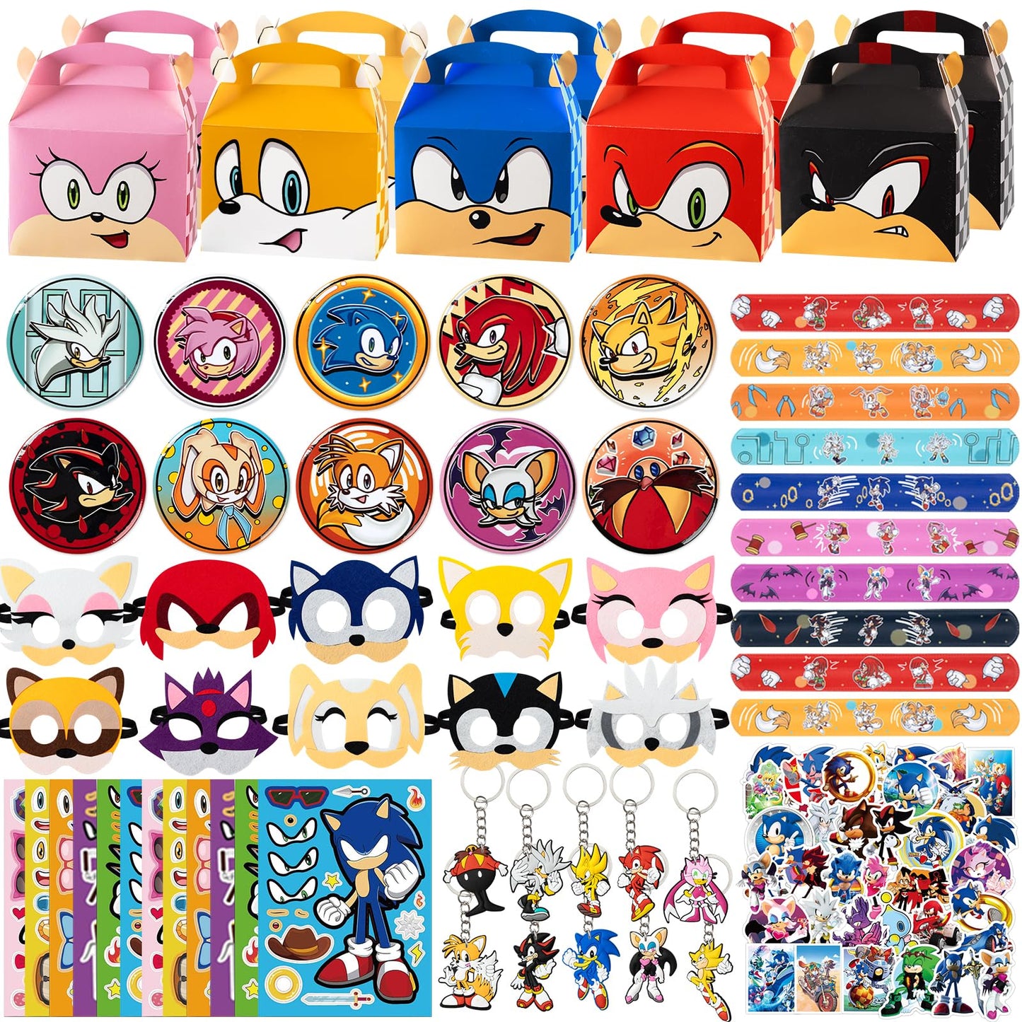 Birthday Party Supplies Kit – 112 Pcs Party Favors with Masks, Keychains & More