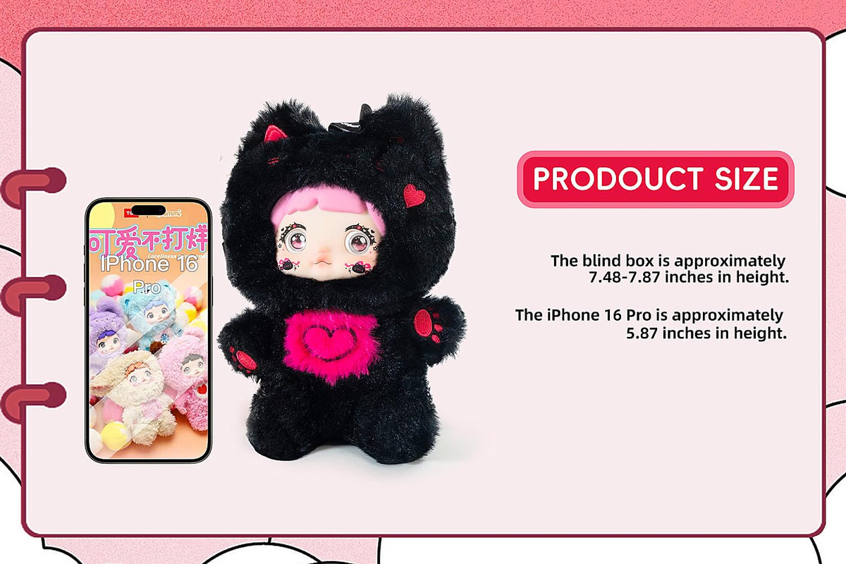 BIRZWOT Nommi Plush Blind Box — 1 of 7 Surprise Plush Figures, Keychain & Bag Charm