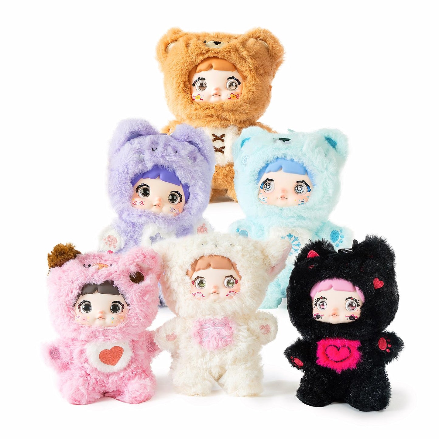 BIRZWOT Nommi Plush Blind Box — 1 of 7 Surprise Plush Figures, Keychain & Bag Charm