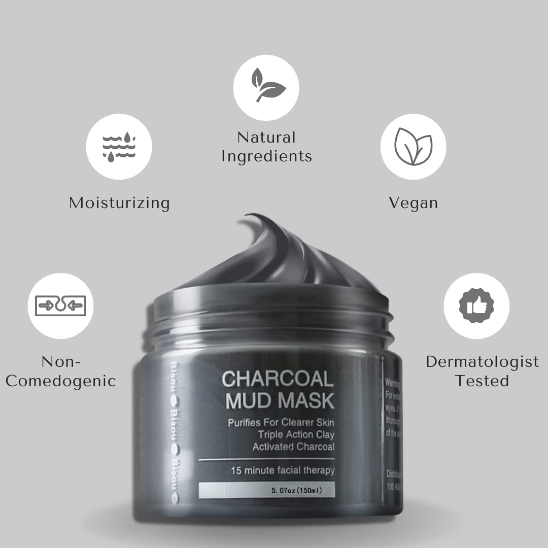 Bisou Bisou Bisou Clay Mask Trio with Dead Sea Mud & Charcoal Gel