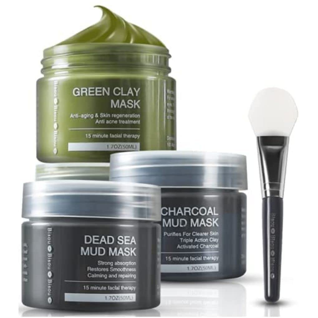 Bisou Bisou Bisou Clay Mask Trio with Dead Sea Mud & Charcoal Gel